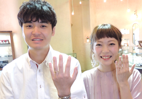 T様 (YG 鍛造シルクラインの結婚指輪)