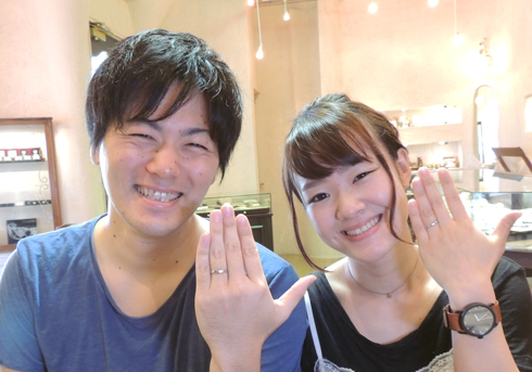 S様 (Pt/PG 異素材＆アンティークな結婚指輪)