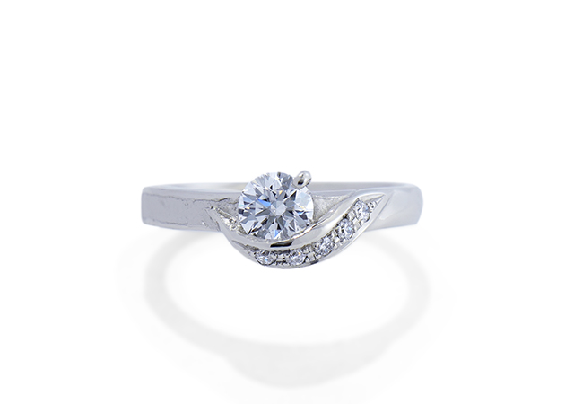 S様 (Pt 和紙とダイヤが印象的なセットリング 婚約指輪＆結婚指輪)