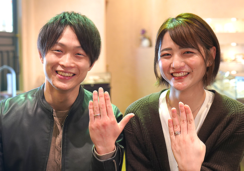 T様 (Pt ミル打ちと側面彫刻が輝く結婚指輪)