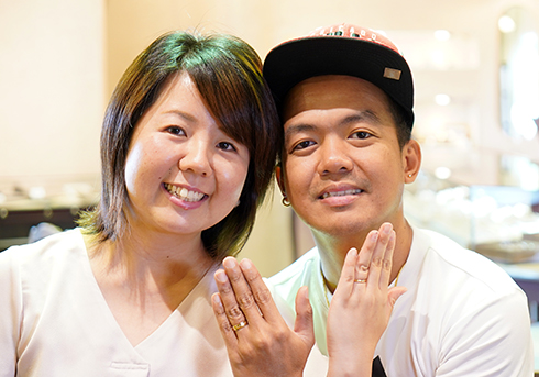 レイソン・河合栄子様 (YG 鍛造とミル打ちの結婚指輪)