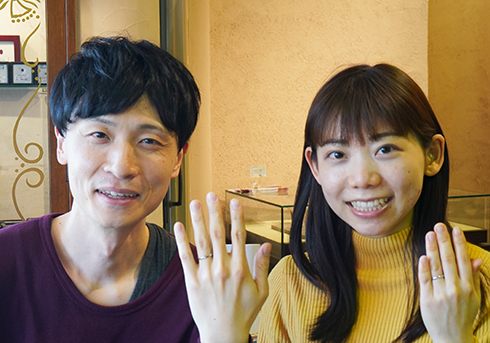 市川健太・結香様 (Pt フラット&ラウンドの結婚指輪)