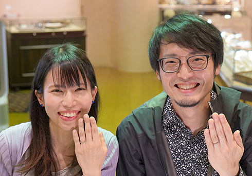 Y＆E様 (CG/NWG 鍛造ウェーブ&ダイヤの結婚指輪)