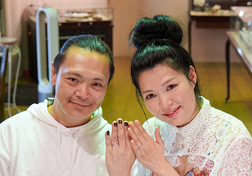 KANNA&KAGURA様 (Pt 手編みロープとミル打ちの結婚指輪)
