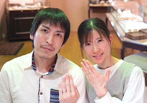 赤松直樹・尚子様 (プラチナ 彫刻とつや消しの結婚指輪)