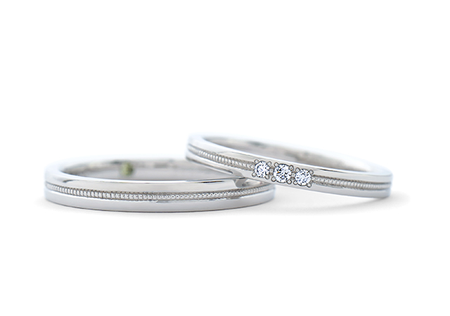 松島昂輝・紅葉様 (プラチナ ミル打ちストレートの結婚指輪)