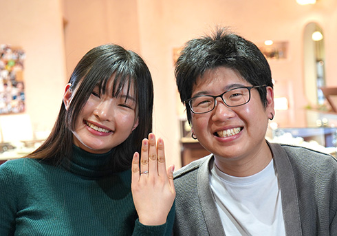 Y様 (プラチナ ネックレスのダイヤから作る婚約指輪)