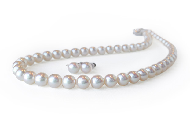 あこや貝 『花珠』真珠ネックレスピアスorイヤリングセット  7-7.5mm珠
