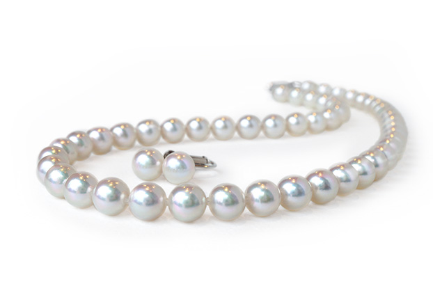 あこや貝 『天女花珠』真珠ネックレスピアスorイヤリングセット  8-8.5mm珠