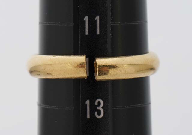 K18製切断された指輪の修理