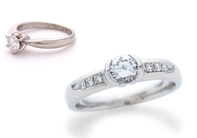 A様 (プラチナ 立て爪ダイヤ婚約指輪をリフォーム)