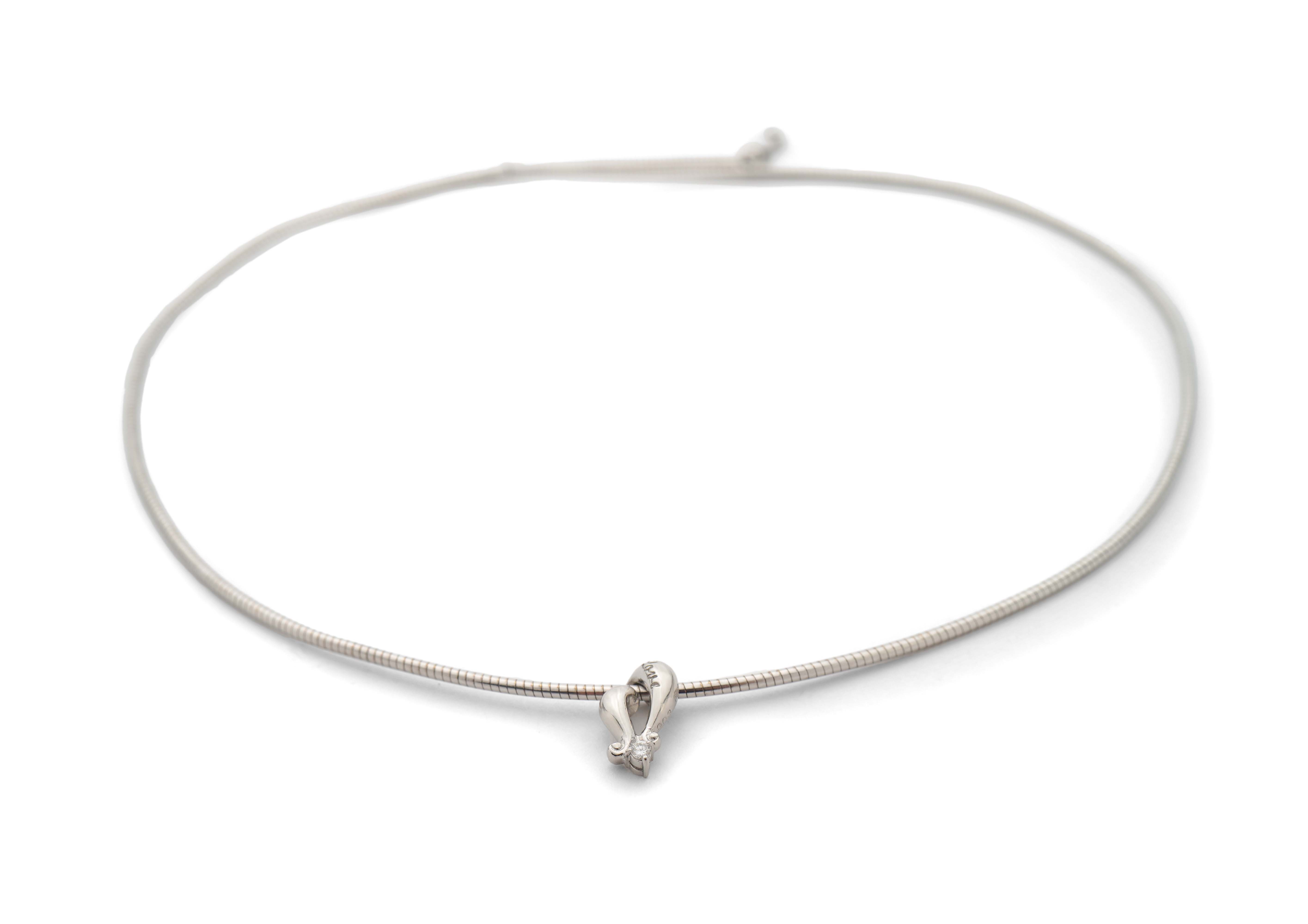 K18ホワイトゴールド製オメガネックレスの再メッキ加工