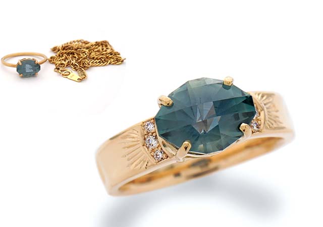 N様 (K18 ふたつのジュエリーをひとつの指輪にリフォーム)