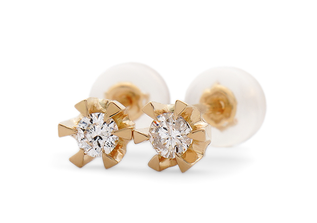 A様 (K18 ダイアモンドイヤリングをピアスへリフォーム)