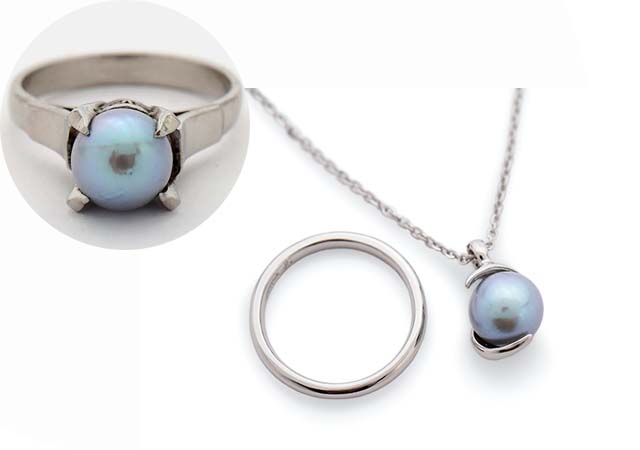 T様 (プラチナ 真珠の指輪をネックレスと指輪にリフォーム)