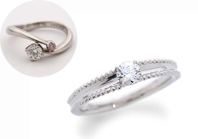 Y様 (プラチナ ウェーブのダイヤ婚約指輪をリフォーム)