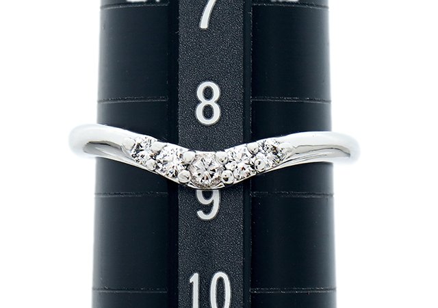 プラチナ製5石ダイヤ指輪のサイズ直し