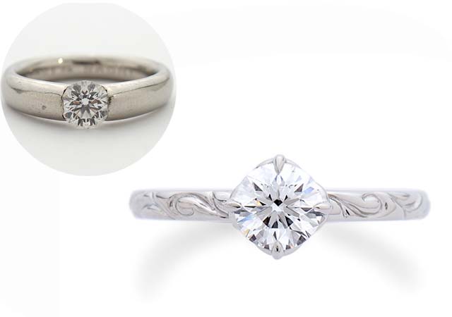 I様 (プラチナ ダイヤ指輪をリフォーム)