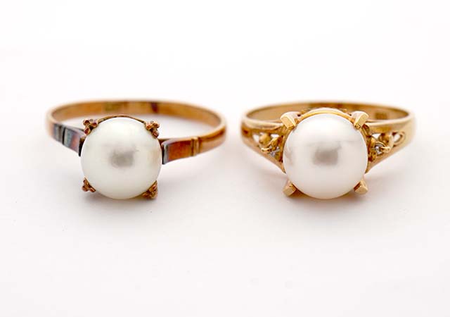 M様 (プラチナ 真珠の指輪をフックピアスにリフォーム)