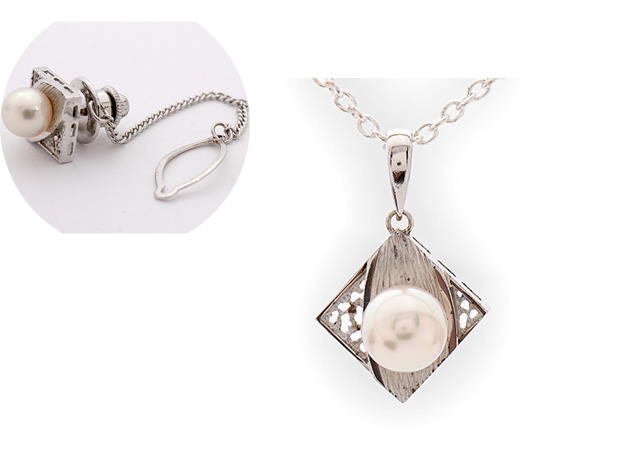 N様 (シルバー 真珠タイピンをネックレスにリフォーム)