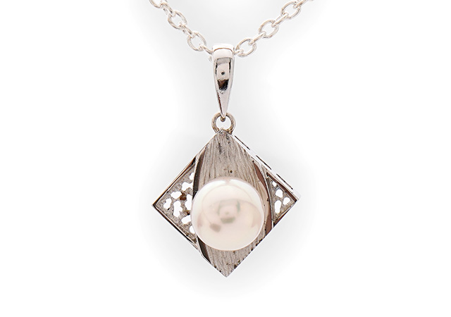 N様 (シルバー 真珠タイピンをネックレスにリフォーム)