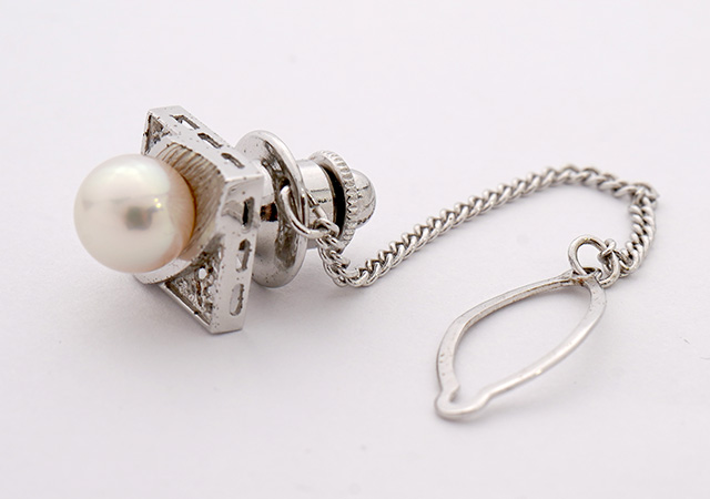 N様 (シルバー 真珠タイピンをネックレスにリフォーム)