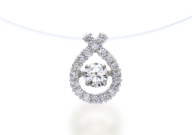 I様 (プラチナ 立て爪婚約指輪をダンシングストーンペンダントへリフォーム)