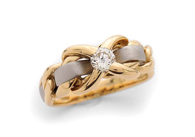 プラチナ/K18製ダイヤ指輪石ゆるみの修理