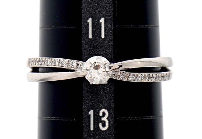 プラチナ製ダイヤ指輪のサイズ直し