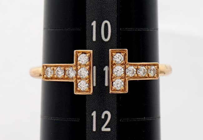 K18製ティファニー指輪のサイズ直し