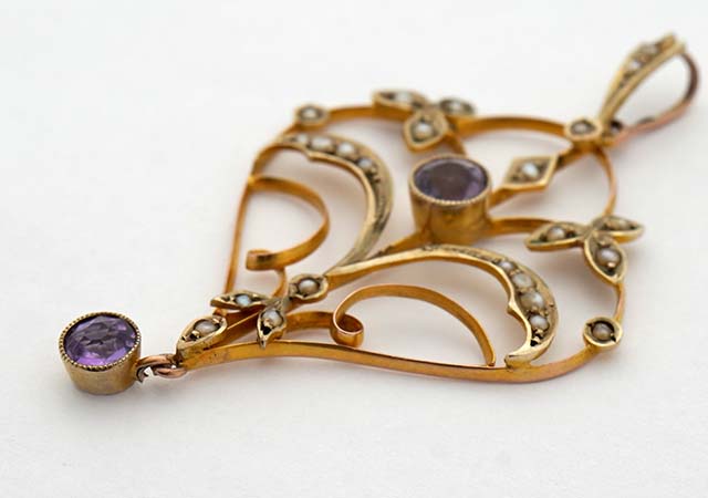 アメシストペンダント丸カン修理