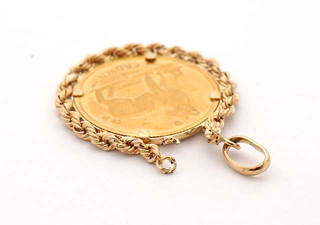 K24製マン島キャット金貨ペンダントトップの修理