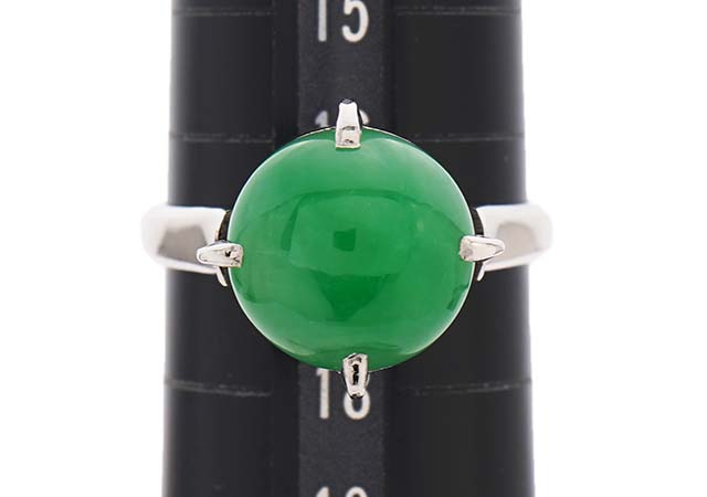プラチナ製ヒスイ指輪のサイズ直し