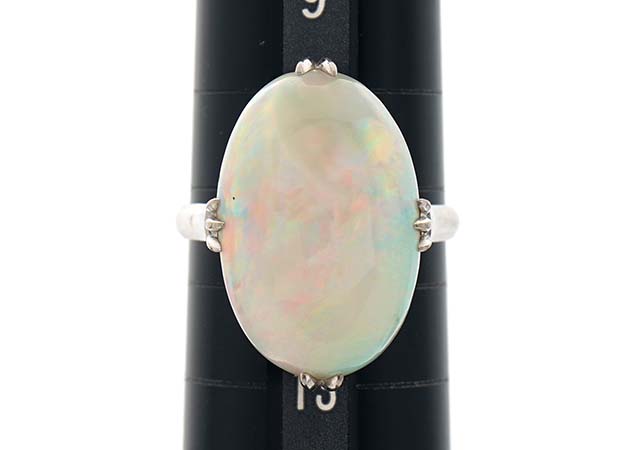 K18ホワイトゴールド製オパール指輪のサイズ直し