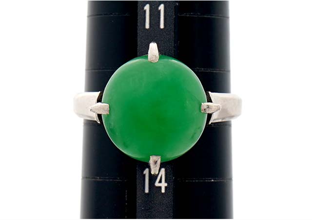 プラチナ製ヒスイ指輪のサイズ直し