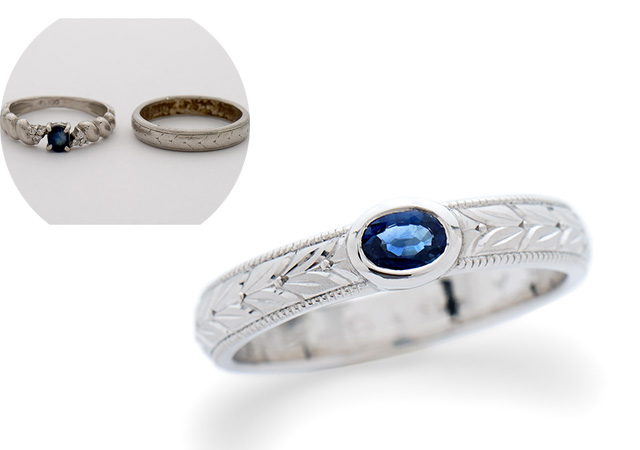 K様 (プラチナ 2本の指輪を1本にリフォーム)