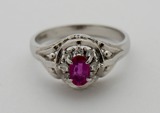 H様 (プラチナ ルビーとダイヤモンドの指輪をネックレスと新しい指輪へリフォーム)