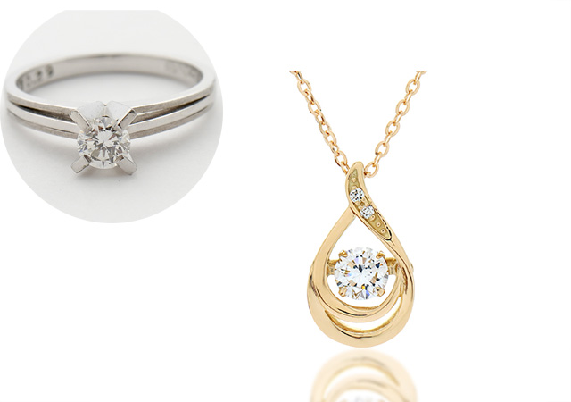 T様 (プラチナ ダイヤ婚約指輪をK18ネックレスにリフォーム)