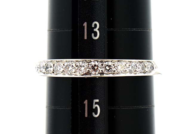 プラチナ製ダイヤハーフエタニティリングのサイズ直し