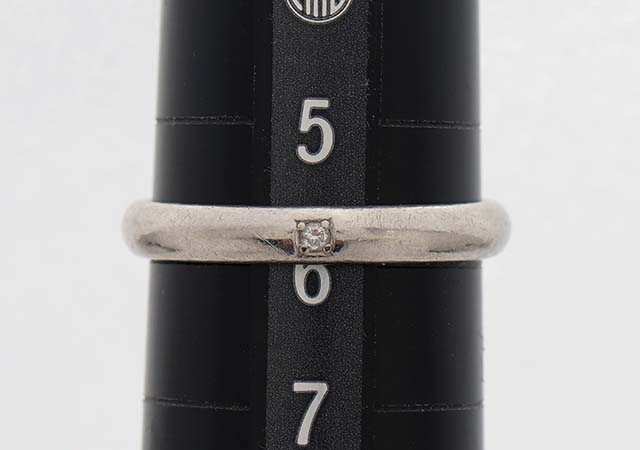 プラチナ1000製指輪サイズ直し＆ダイヤ追加