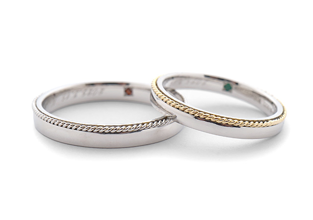 プラチナ/K18製結婚指輪の式前新品仕上げ