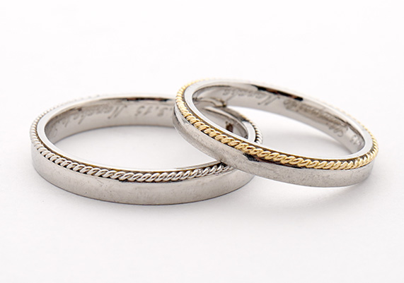 プラチナ/K18製結婚指輪の式前新品仕上げ