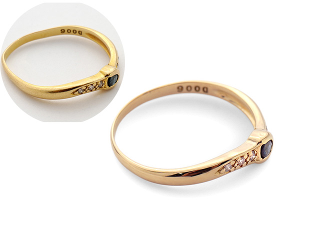 K18製指輪の変形修理